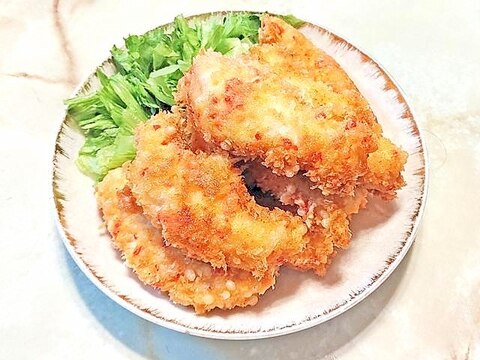 揚げ玉がアクセント!ささみの紅生姜カツ♪